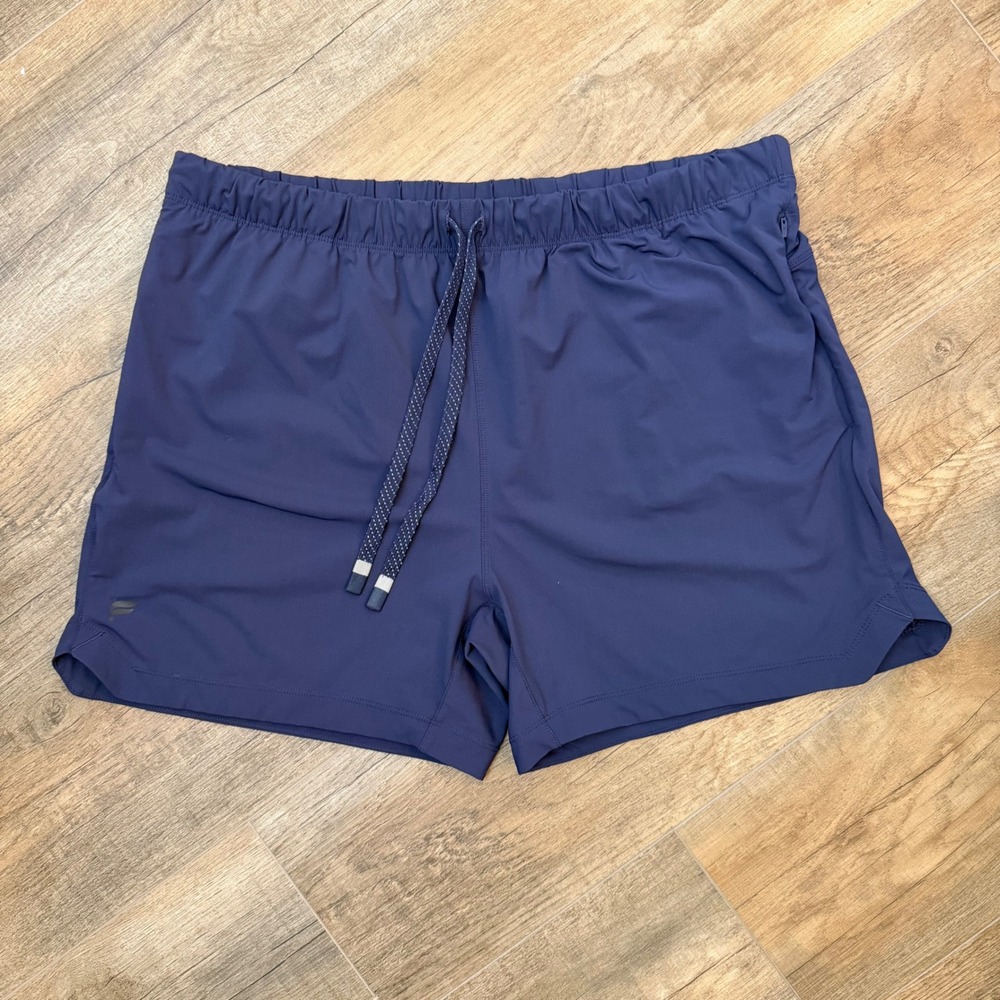 Fabletics Navy Blue Athletic Training Shorts Mens XL Towel Holder Pockets Gym